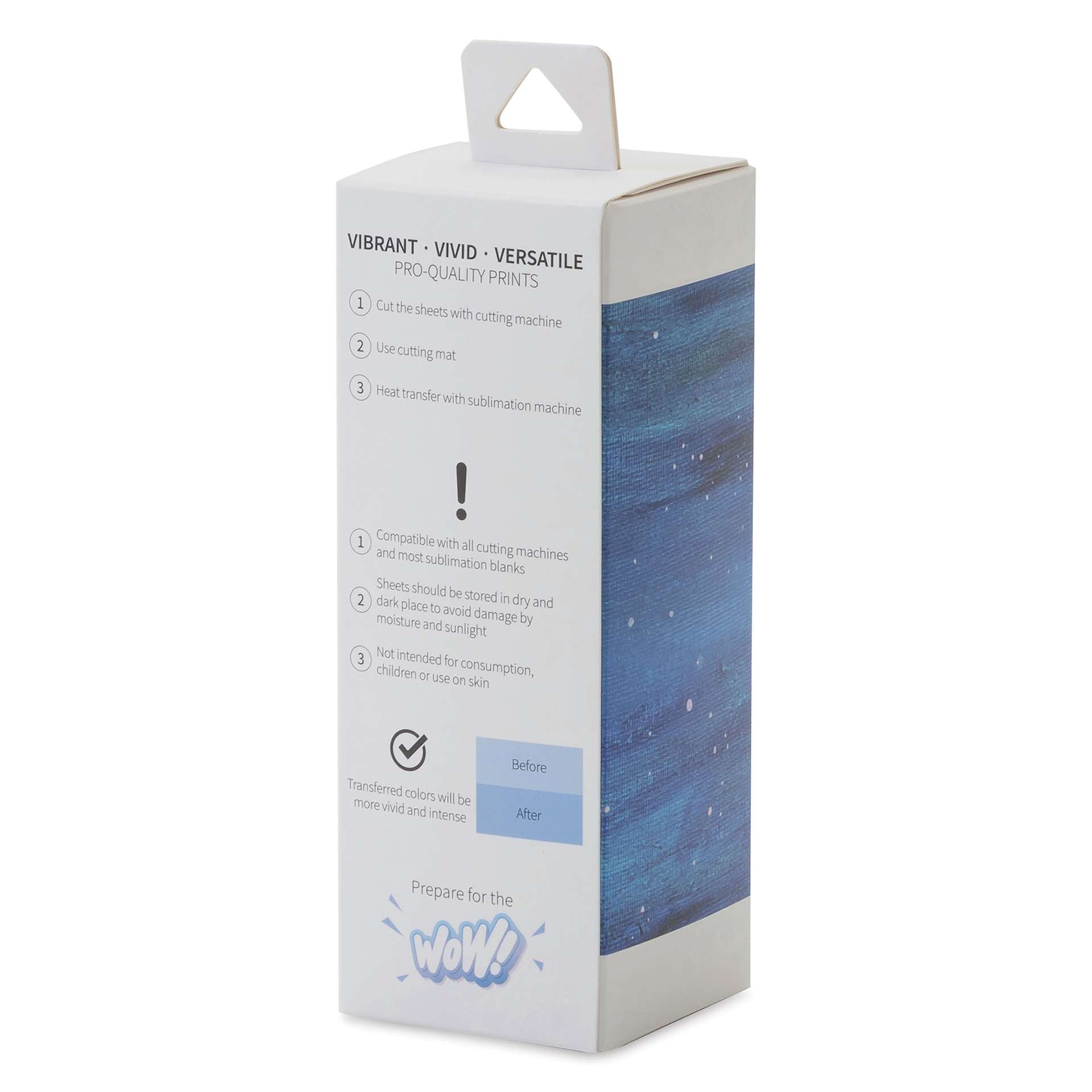 Craft Express Sublimation Pattern Transfer Sheets - Firefly Night, 4-1/2" x 12", Pkg of 4 back of box