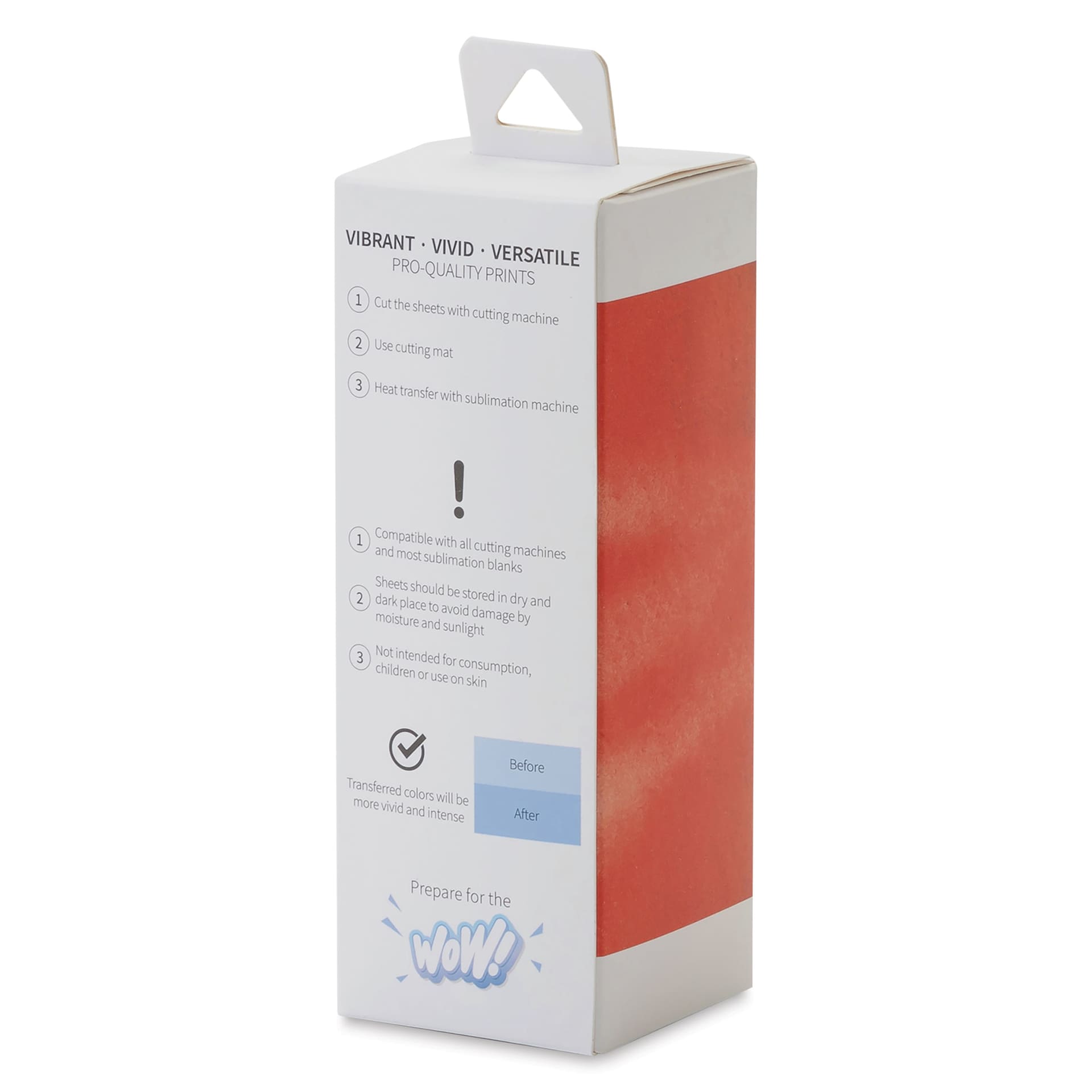 Craft Express Sublimation Pattern Transfer Sheets - Rising Sun, 4-1/2" x 12", Pkg of 4 back of box