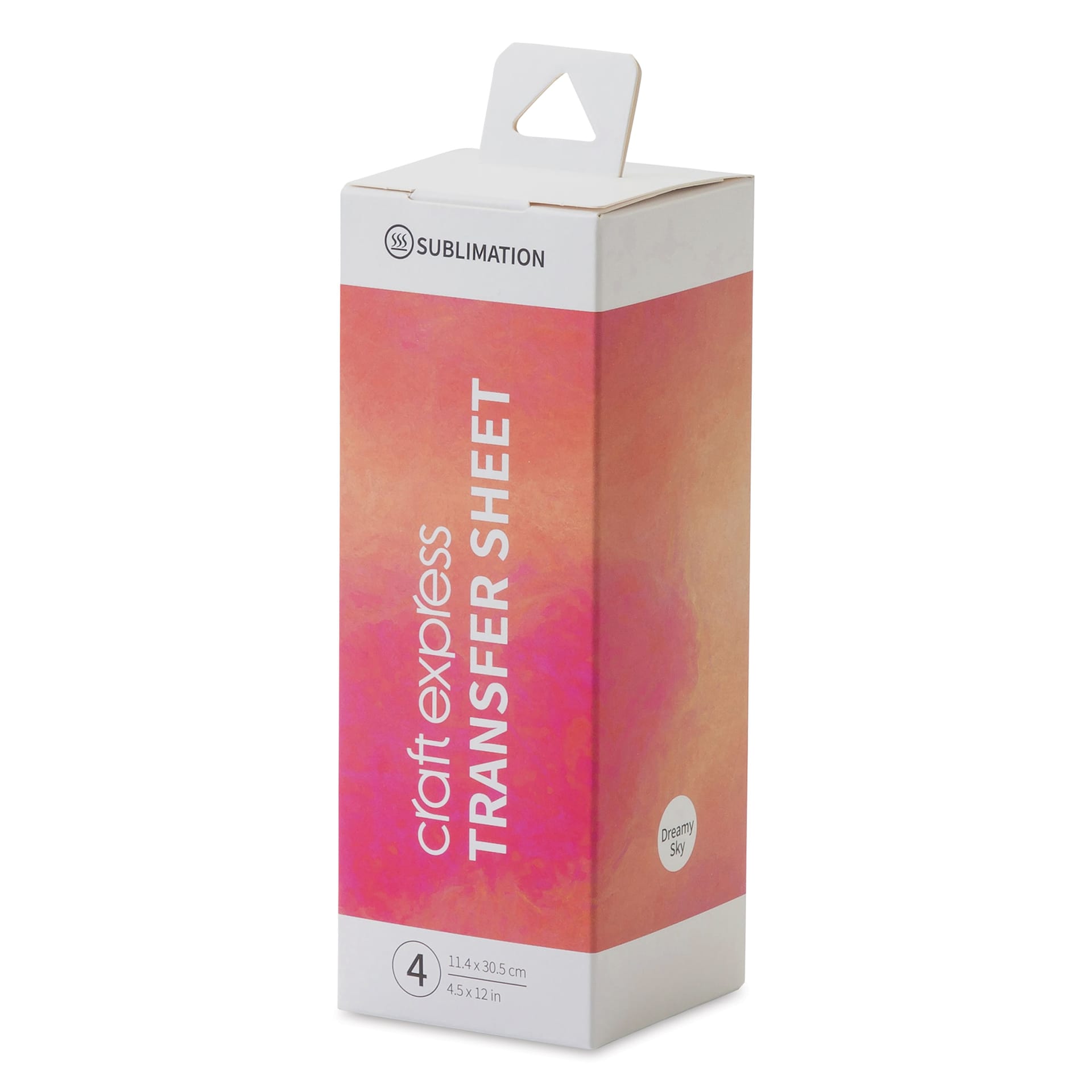 Craft Express Sublimation Pattern Transfer Sheets - Dreamy Sky, 4-1/2" x 12", Pkg of 4 front of box