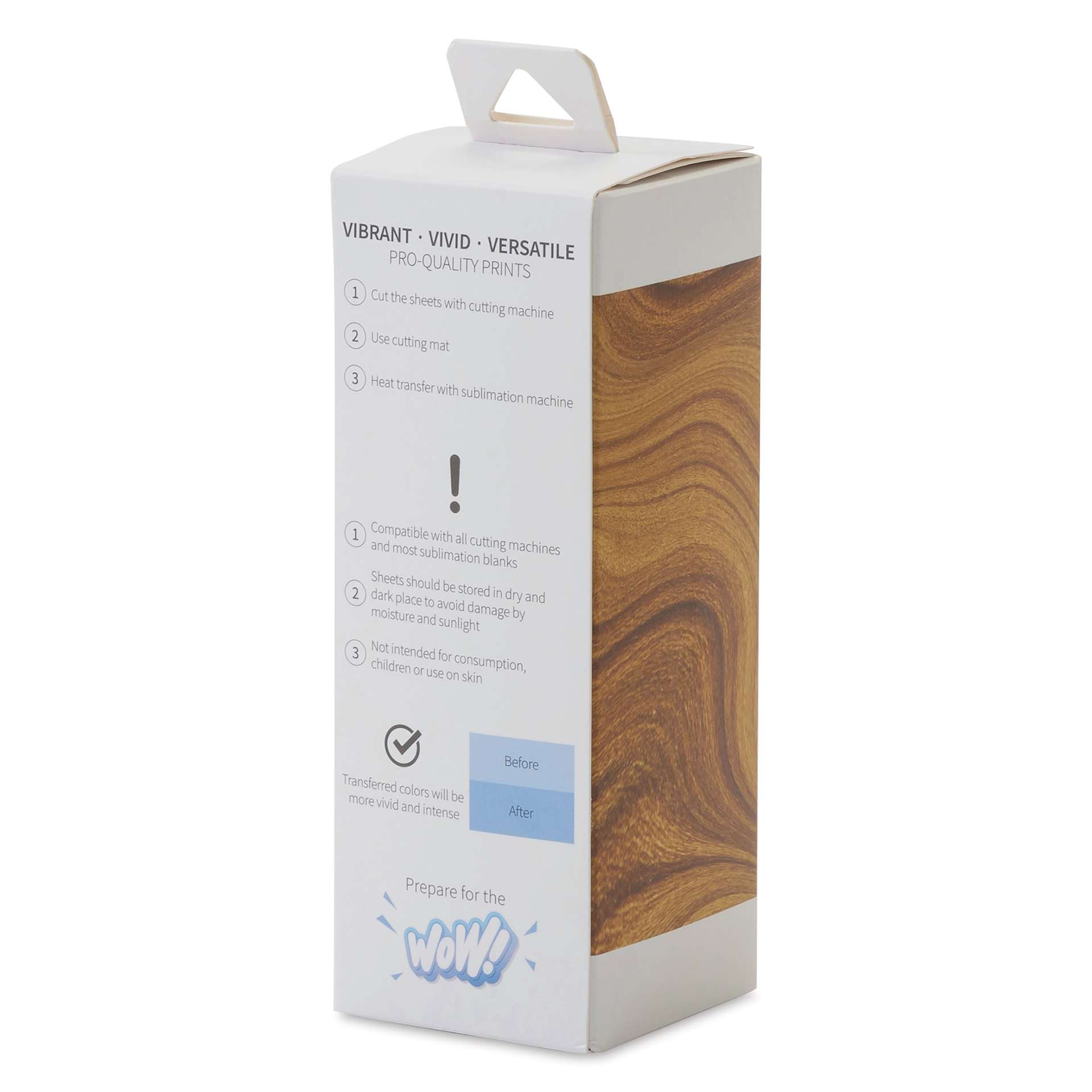 Craft Express Sublimation Pattern Transfer Sheets - Warm Sand, 4-1/2" x 12", Pkg of 4 back of box
