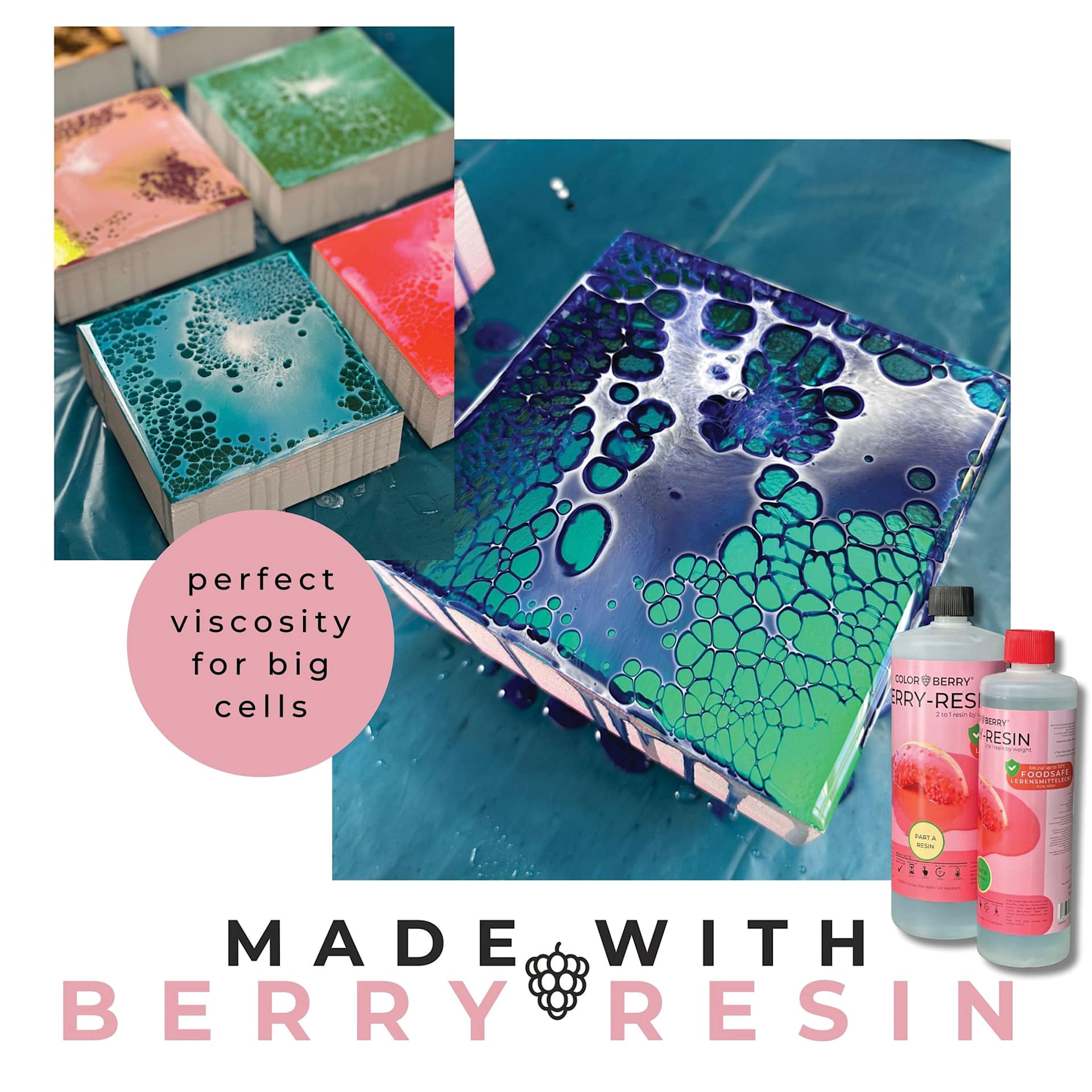 Colorberry Berry Resin used on wooden panels Colorberry Berry Resin used on wooden panels