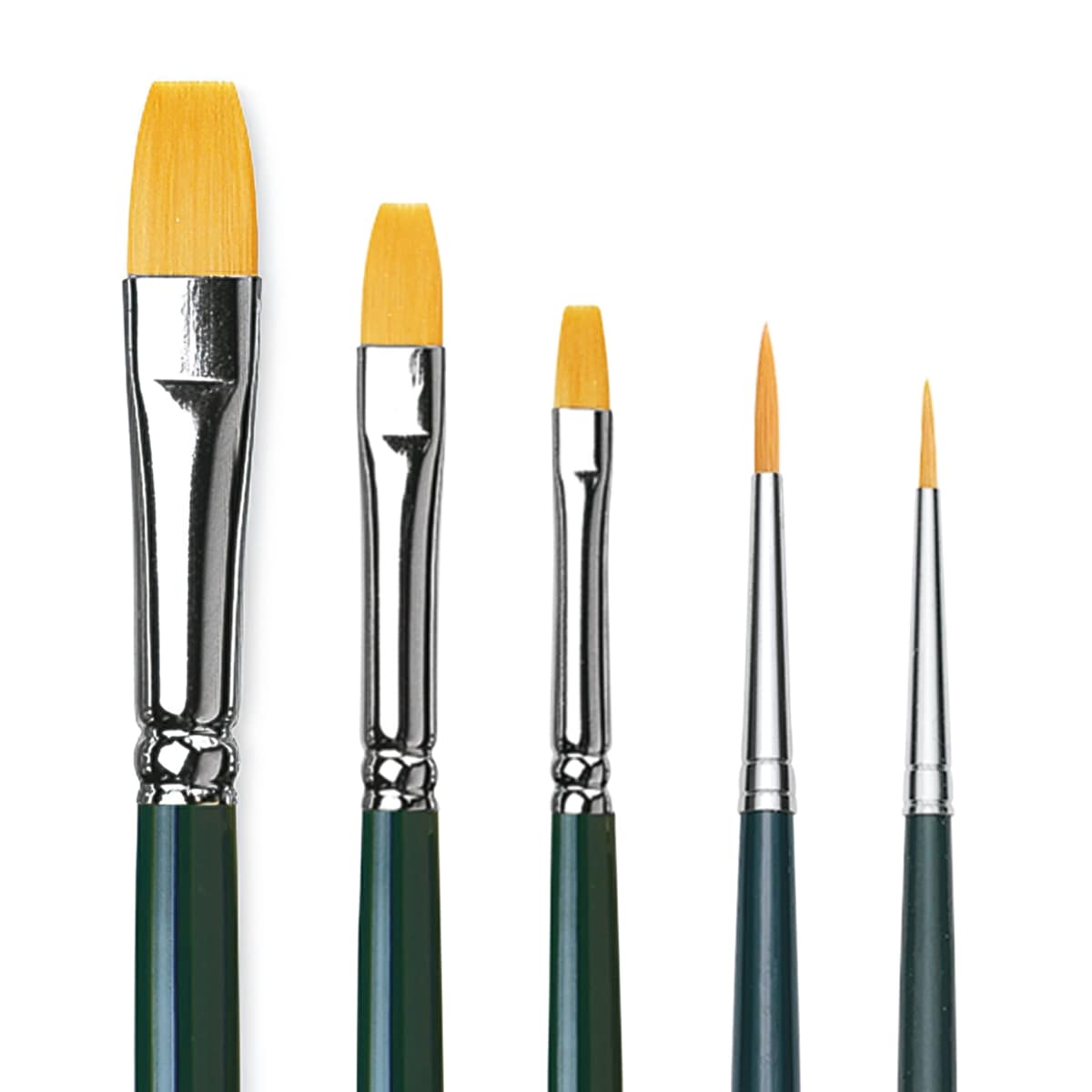 Da Vinci Nova Synthetic Brushes - 50th Anniversary Set, Long Handle, Set of 5, close up