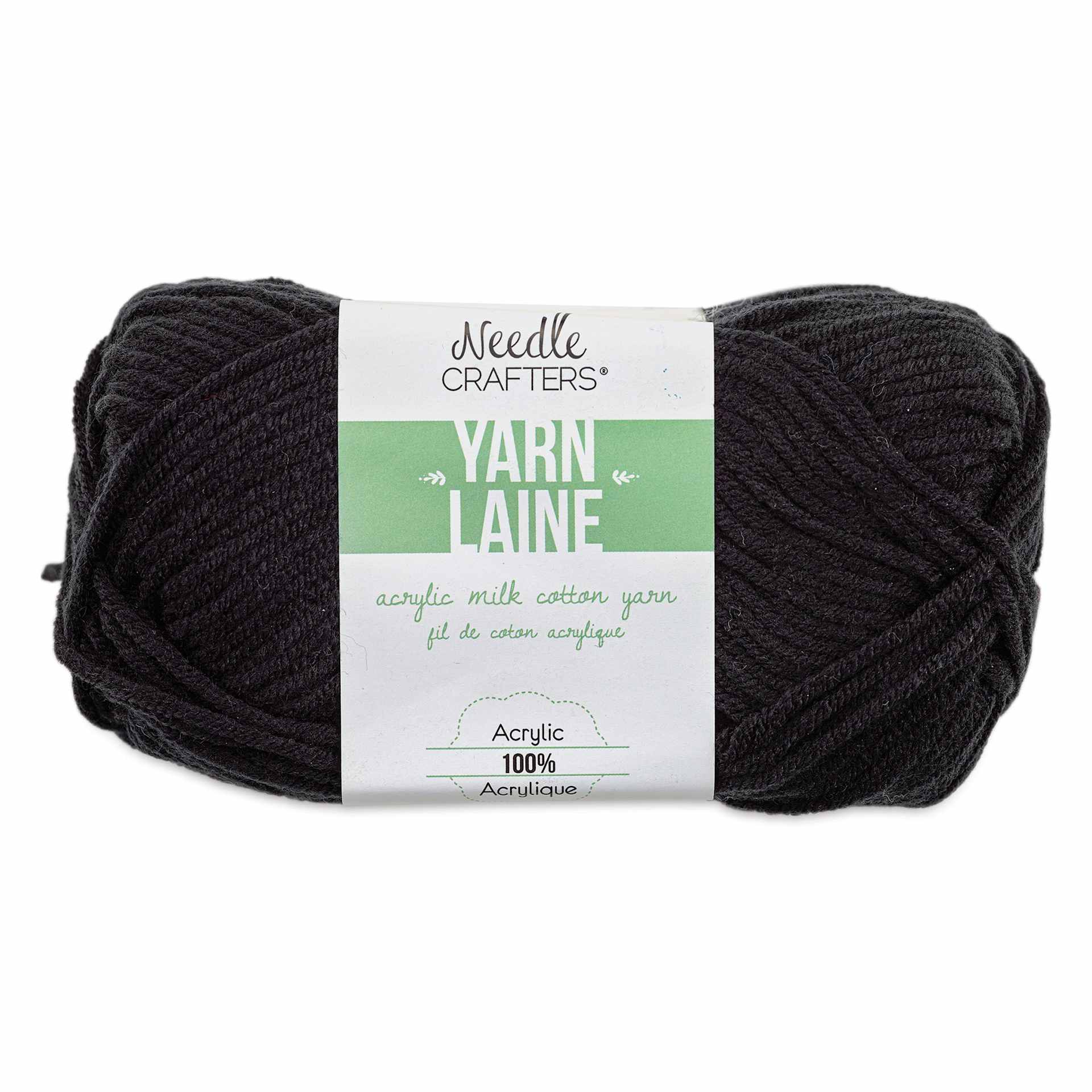 Needle Crafters Milk Cotton Yarn - Black, front of the packaging
