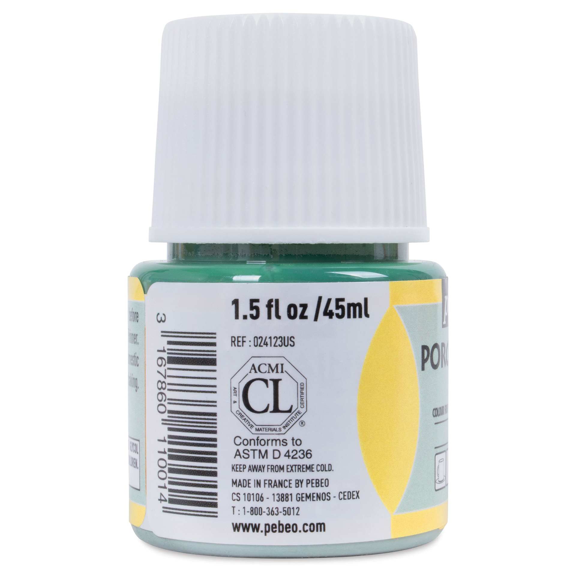 Pebeo Porcelaine 150 Paint - Chalk Powder Green, 45 ml (side)