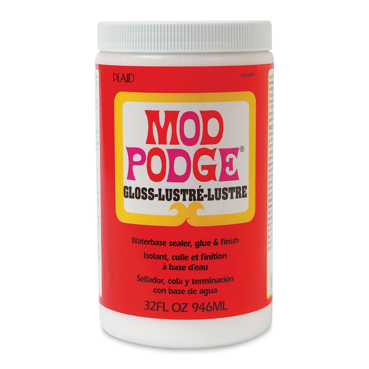 Plaid Mod Podge - Gloss Finish, Quart, front of the jar