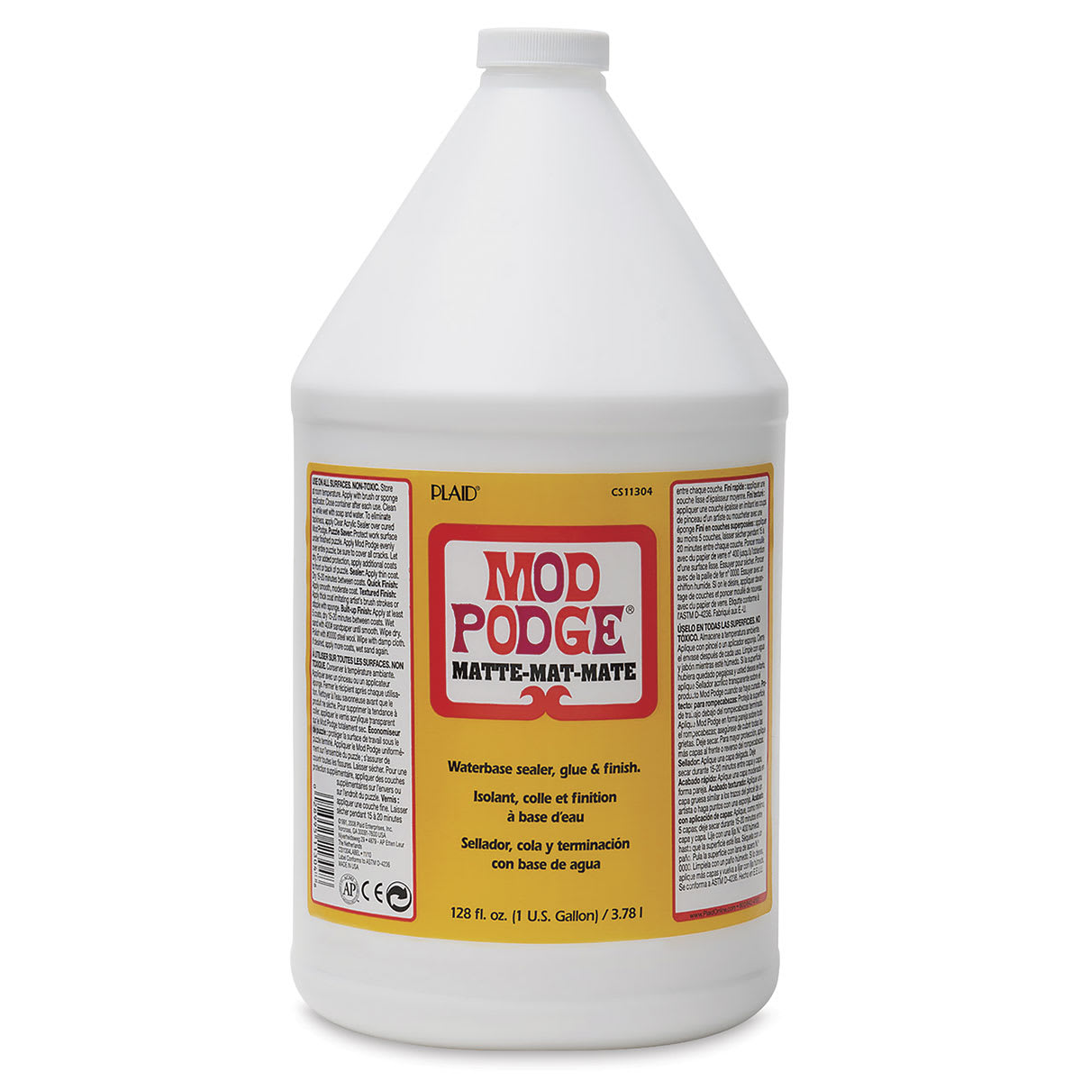 Plaid Mod Podge - Matte Finish, Gallon, front of the jug