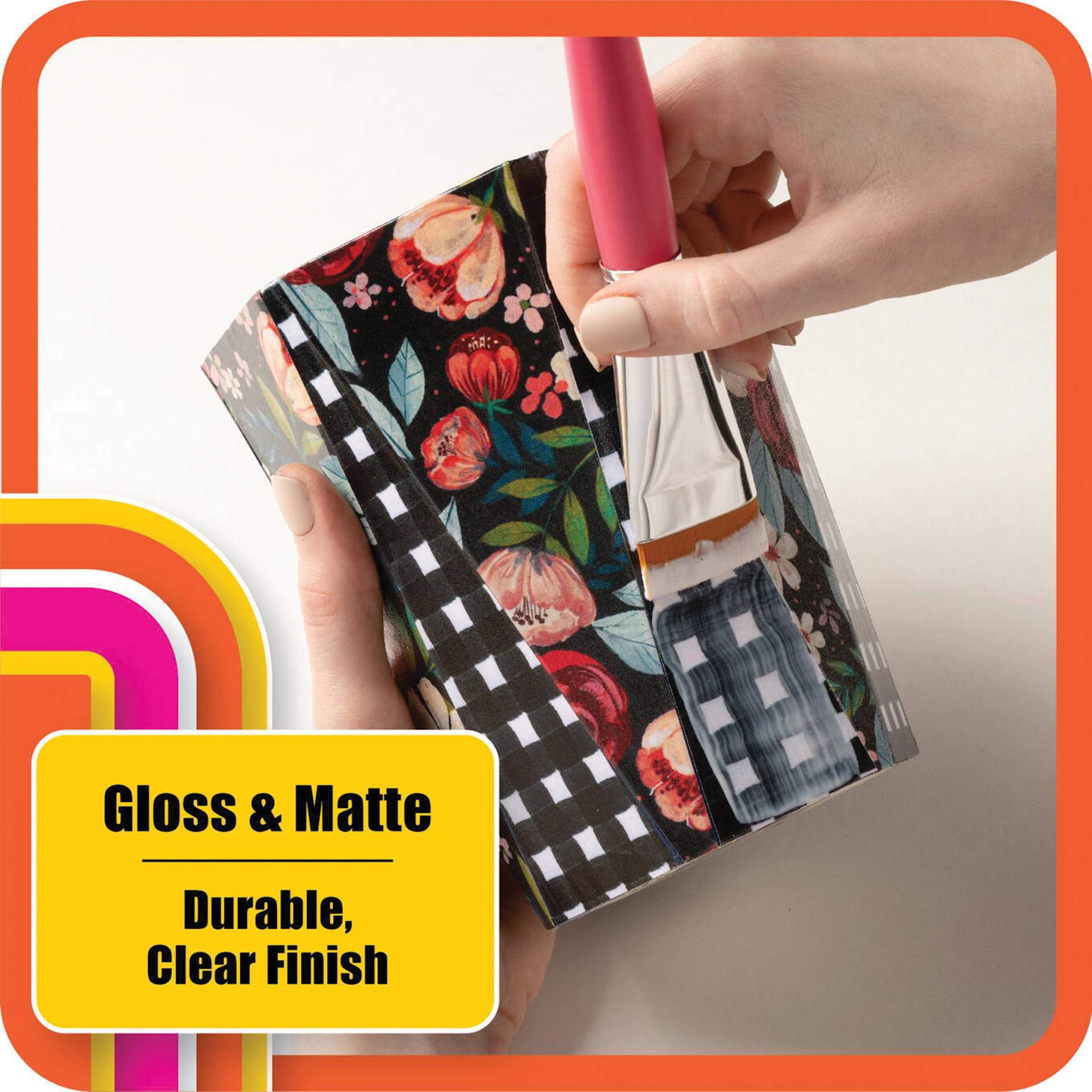 Plaid Mod Podge Starter Set - Assorted Finishes, Set of 4, Mod Podge being applied