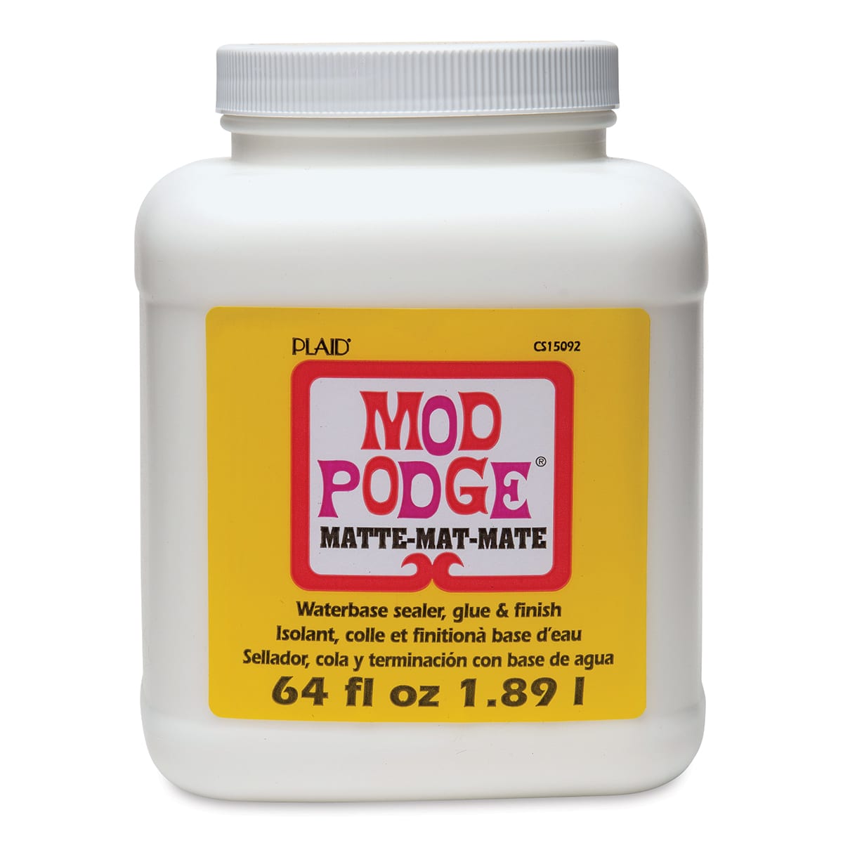Plaid Mod Podge - Matte Finish, Half Gallon, front of the jar