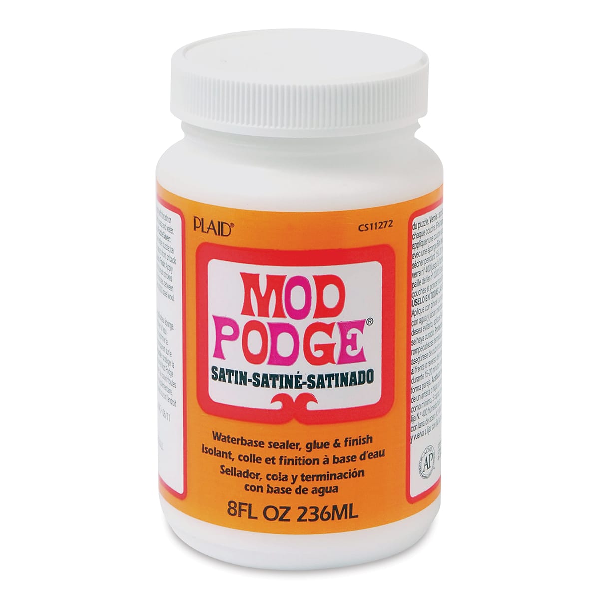 Mod Podge - Satin Finish, 8 oz, front of the jar