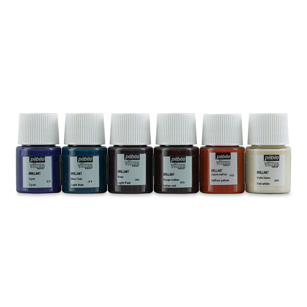 Pebeo Vitrea 160 Initiation Set, Set of 6, 20 ml bottles