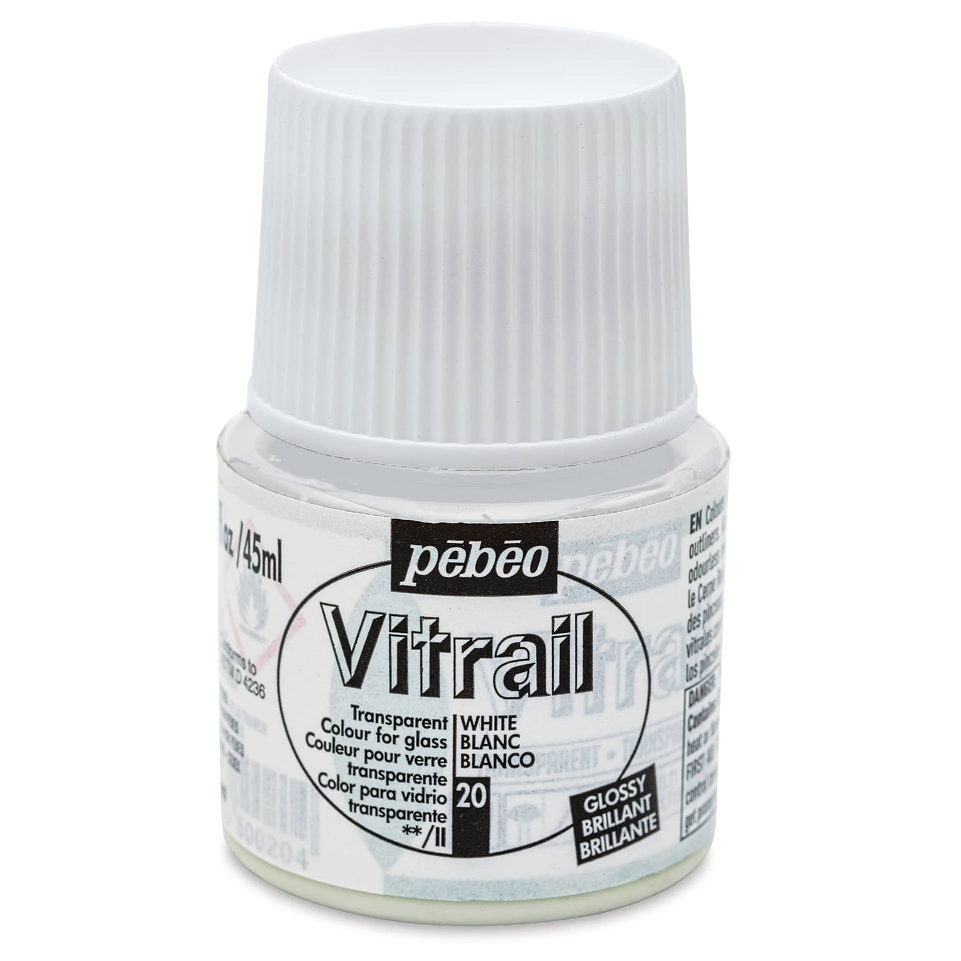 Pebeo Vitrail Paint - White, 45 ml bottle