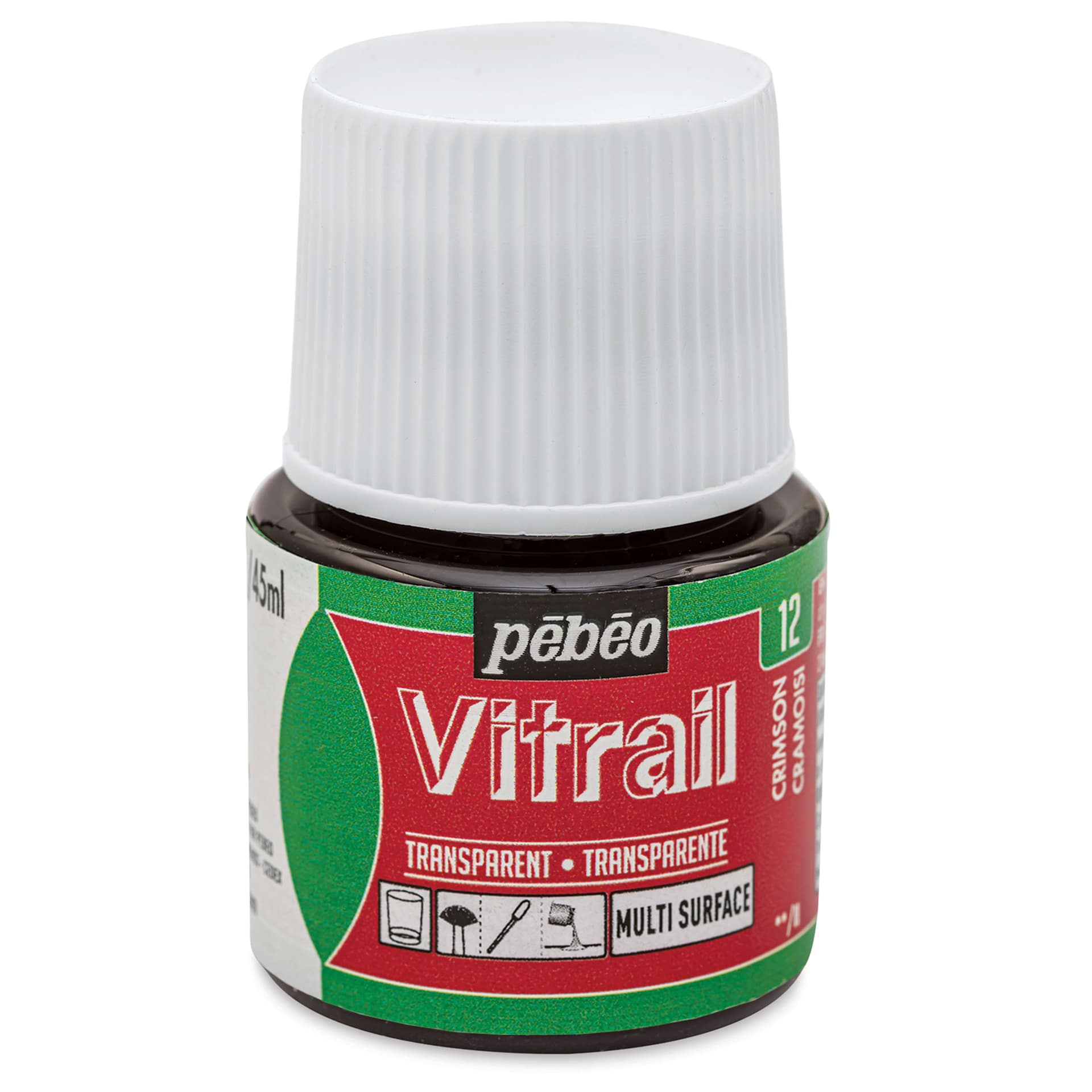 Pebeo Vitrail Paint - Crimson, 45 ml bottle
