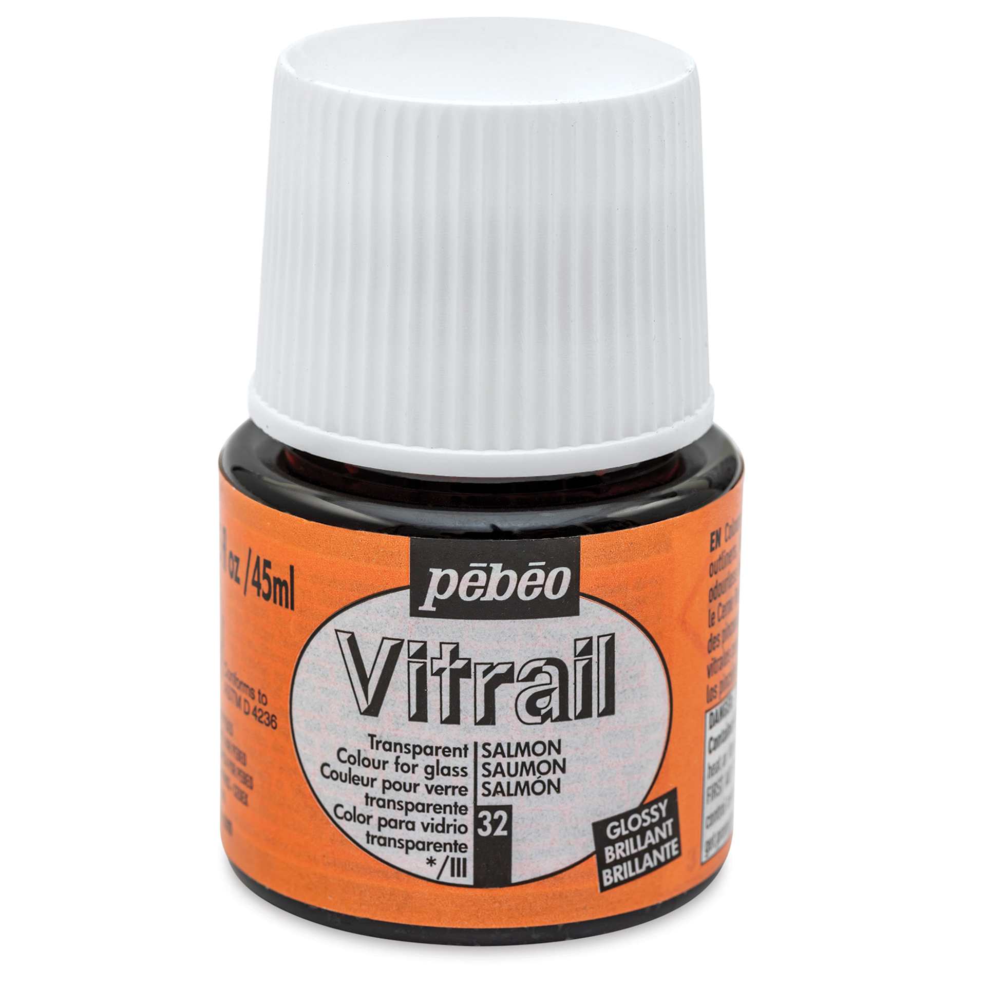 Pebeo Vitrail Paint - Salmon, 45 ml bottle