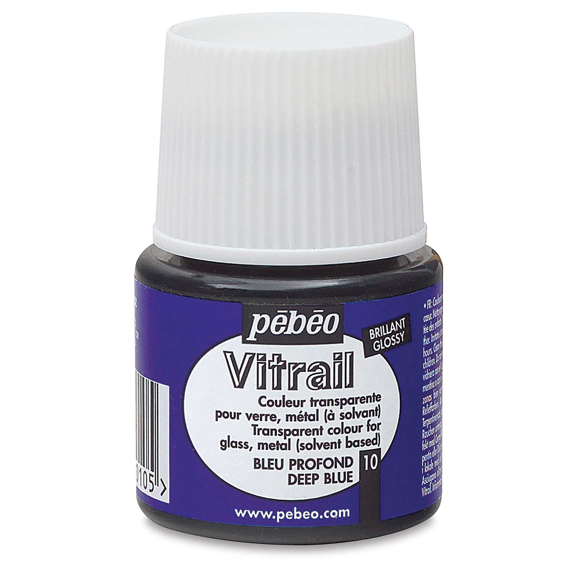 Pebeo Vitrail Paint - Deep Blue, 45 ml bottle