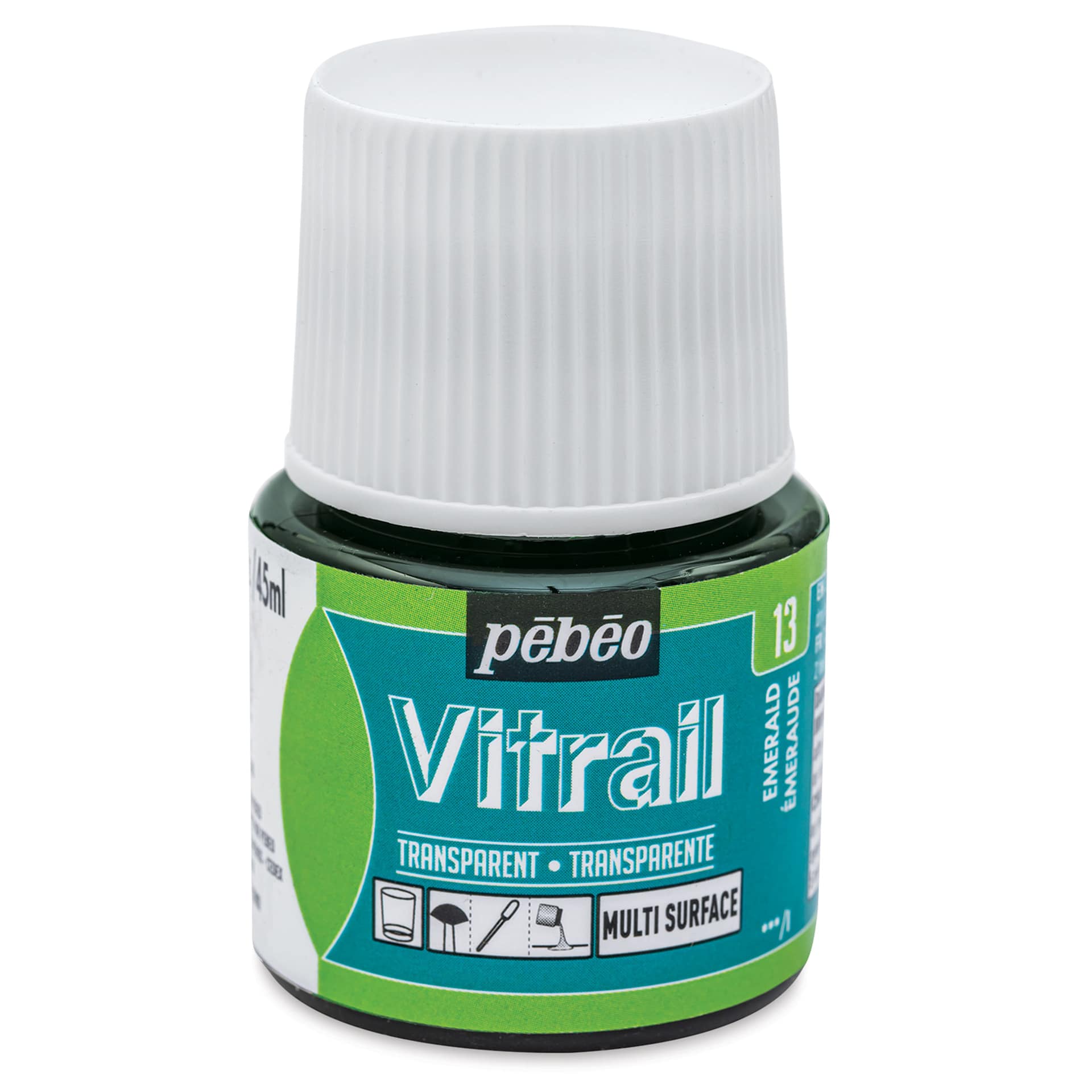 Pebeo Vitrail Paint - Emerald, 45 ml bottle