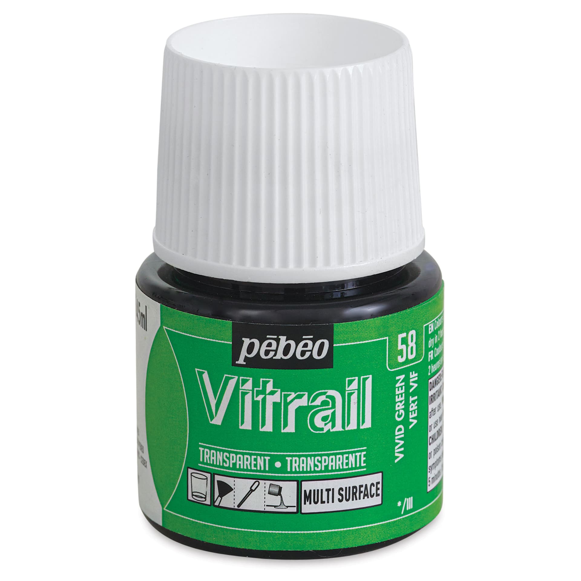 Pebeo Vitrail Paint - Vivid Green, 45 ml bottle
