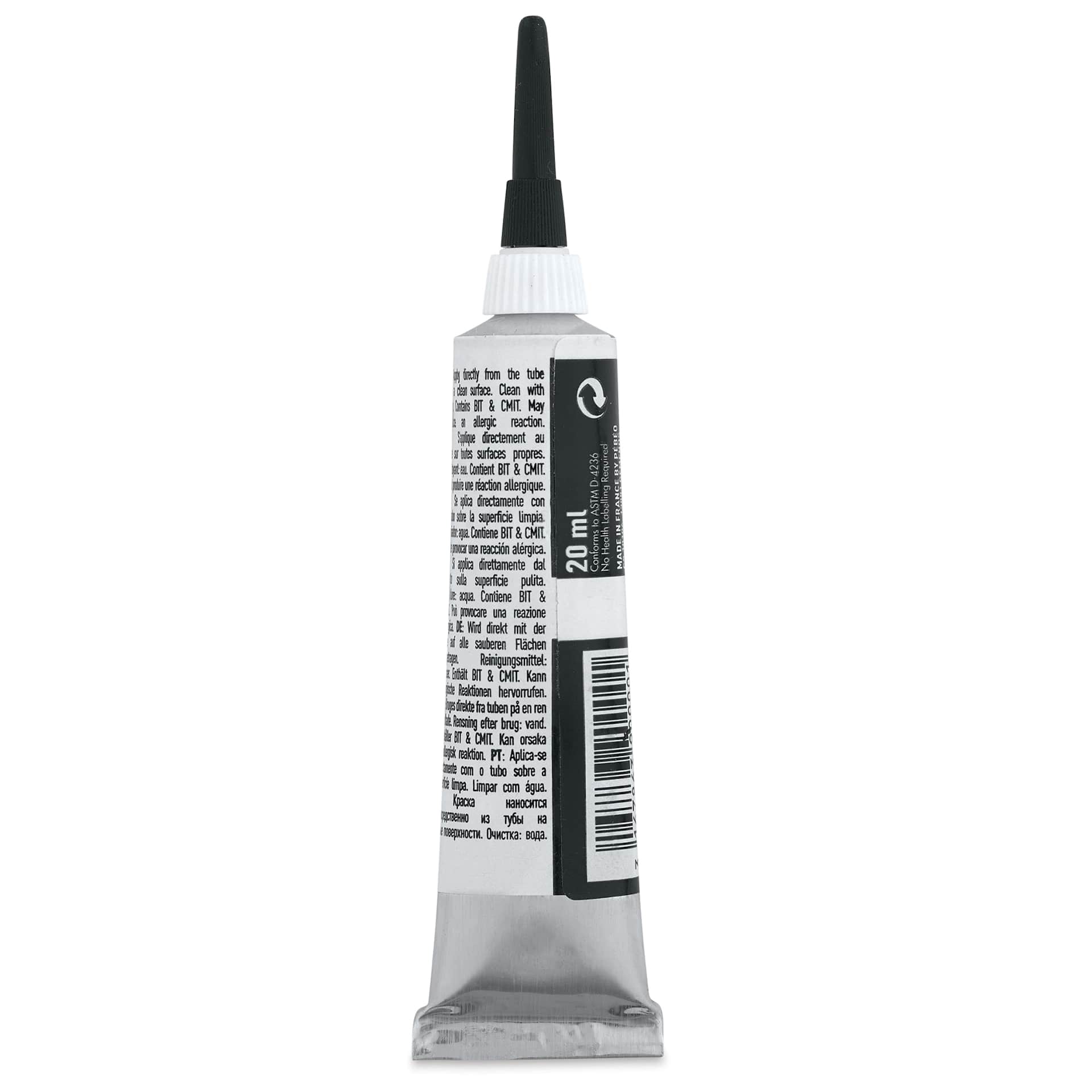 Pebeo Vitrail Paint Outliner - Black Outliner, 20 ml tube back