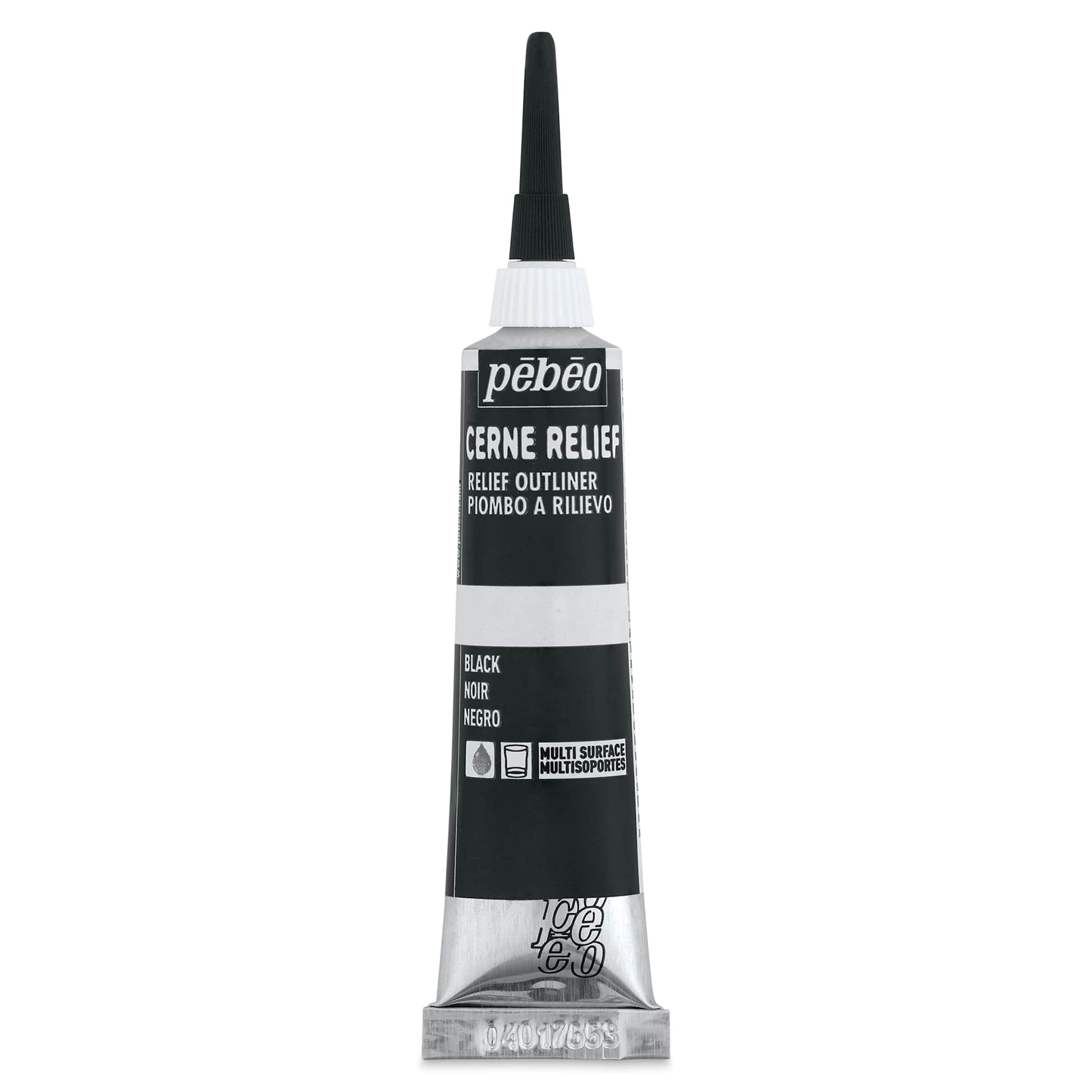 Pebeo Vitrail Paint Outliner - Black Outliner, 20 ml tube
