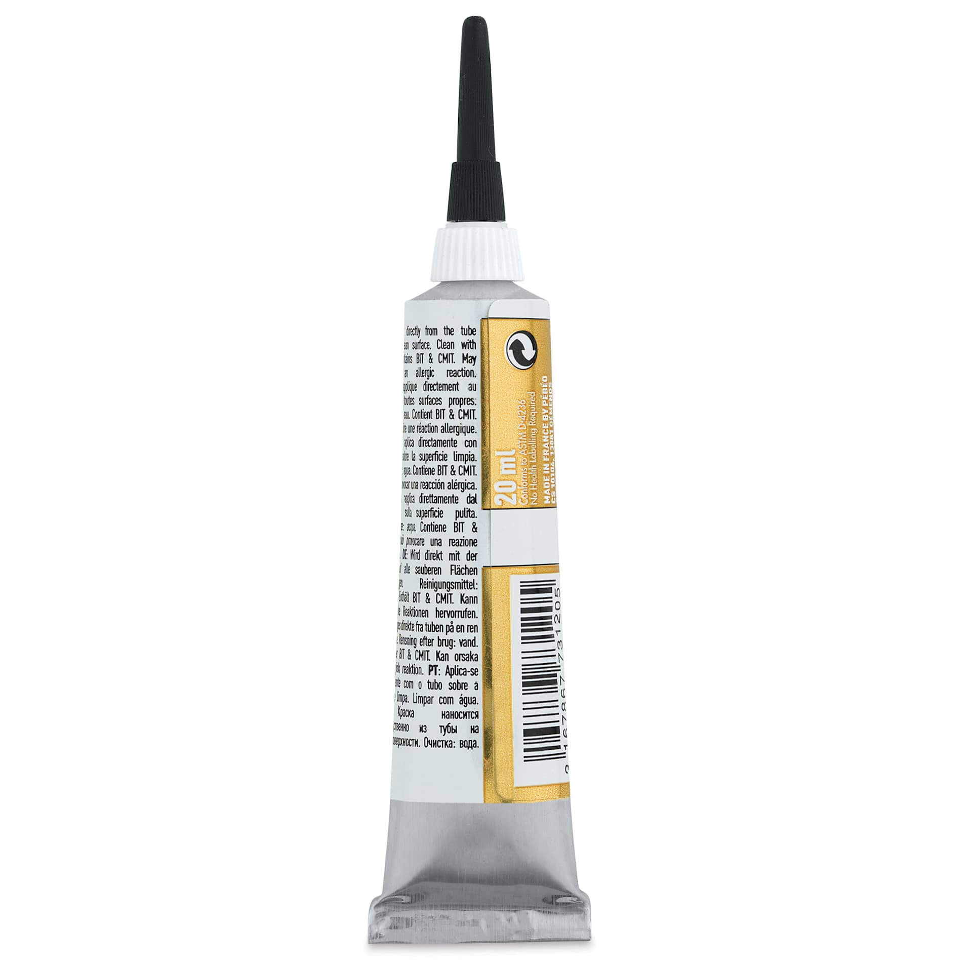 Pebeo Vitrail Paint Outliner - Rich Gold Outliner, 20 ml tube back