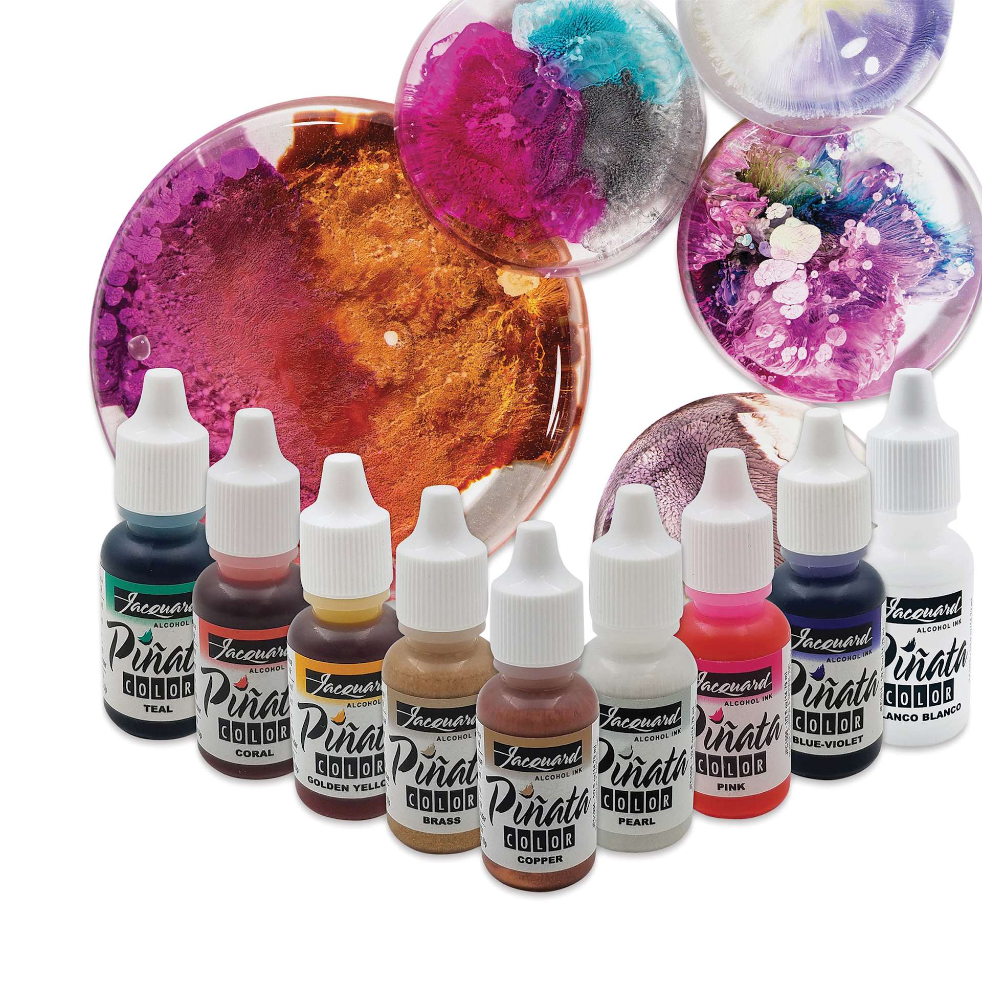 Jacquard Exciter Pack - Overtones, Set of 9, 0.5 oz, Bottles (Bottles shown with resin art)