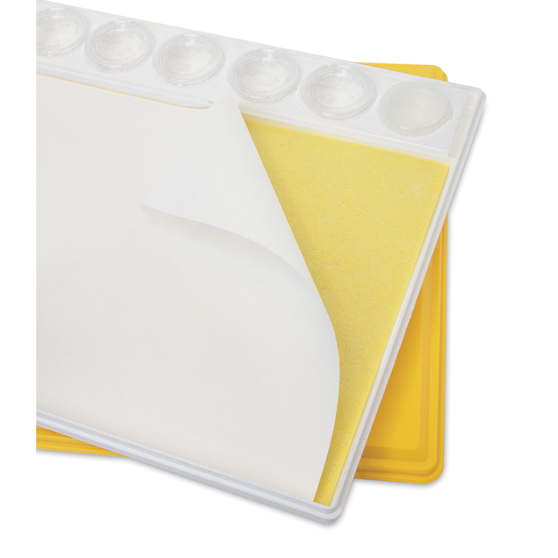 Masterson Painter's Pal Palette, corner of palette paper lifted to show sponge