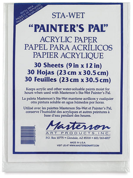 Masterson Sta-Wet Painter's Pal Palette - Acrylic Film, Pkg of 30