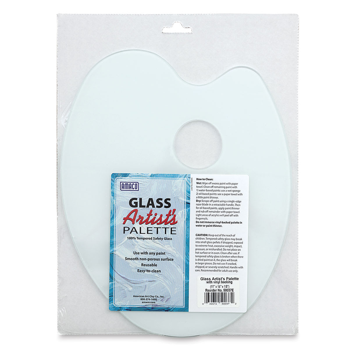 Amaco Glass Palette - 11" x 14", Oval in package