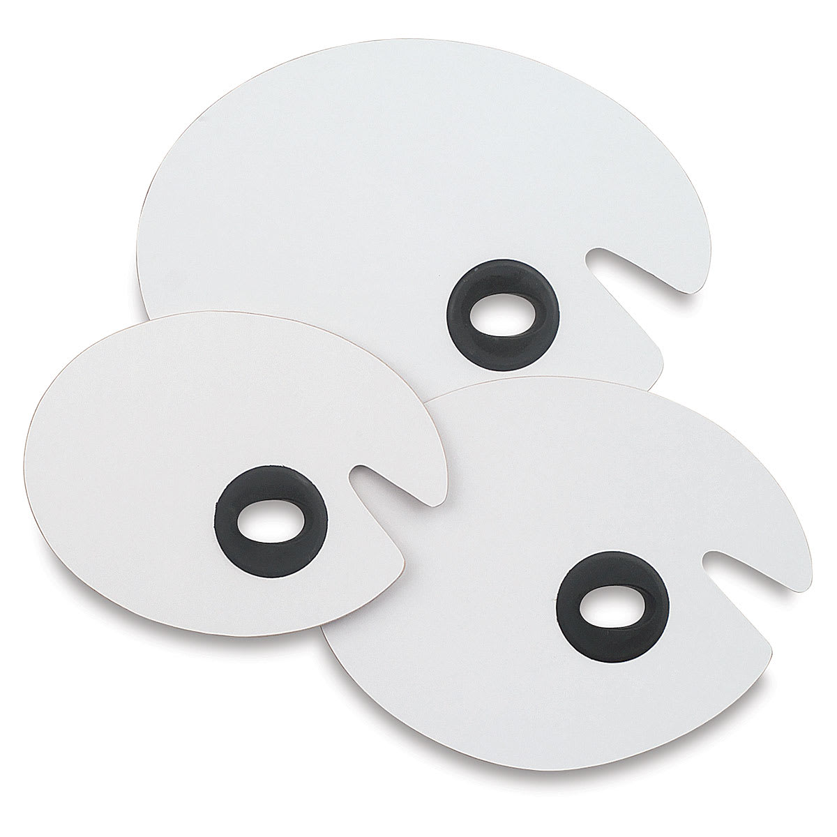 Richeson White Melamine Palettes - 3 Oval Palettes shown together