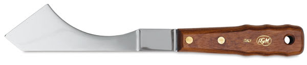 RGM Large Painting Spatula - 6 1/2" long Triangular Edge Scraper shown horizontally
