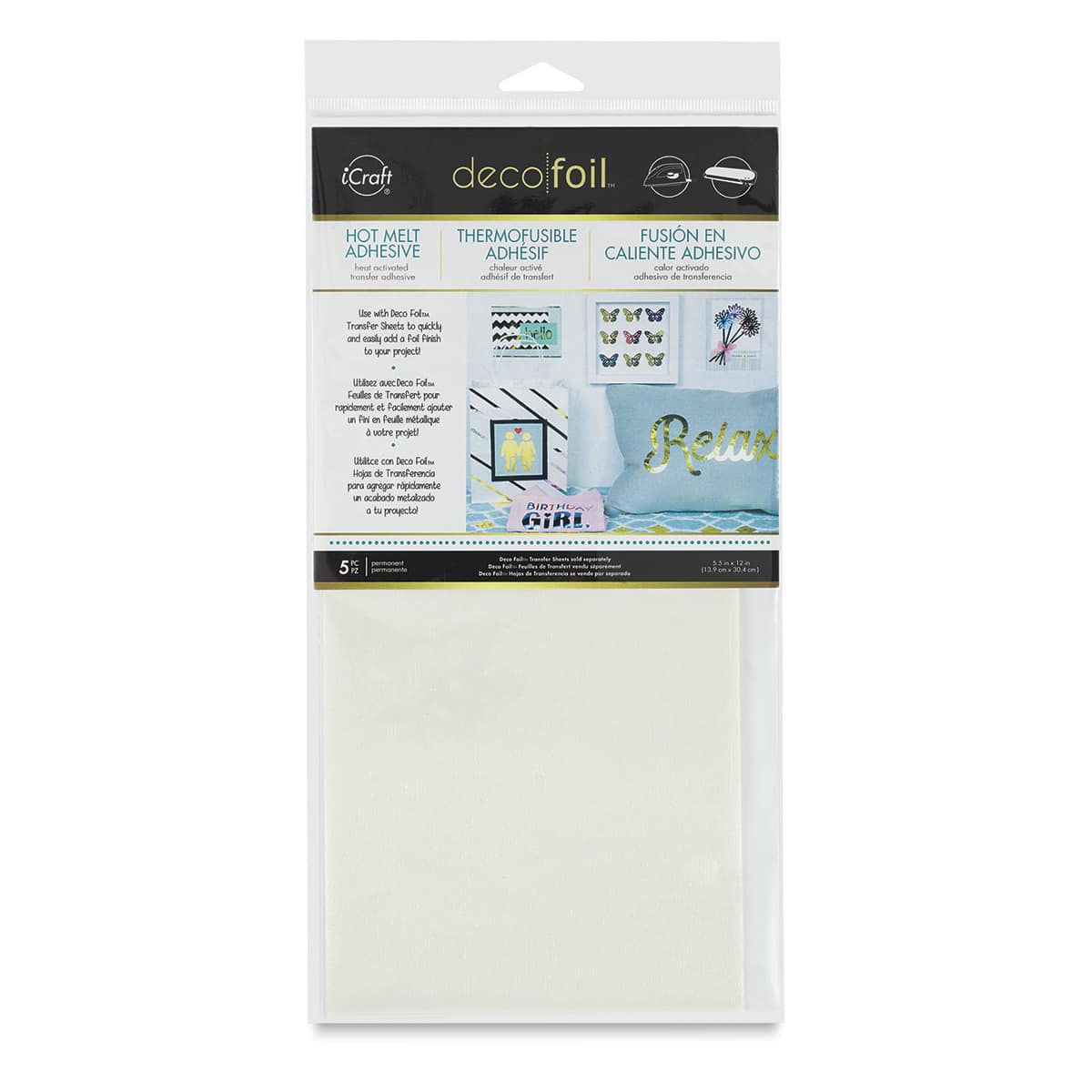 iCraft Deco Foil Hot Melt Adhesive Sheets - front of packaging