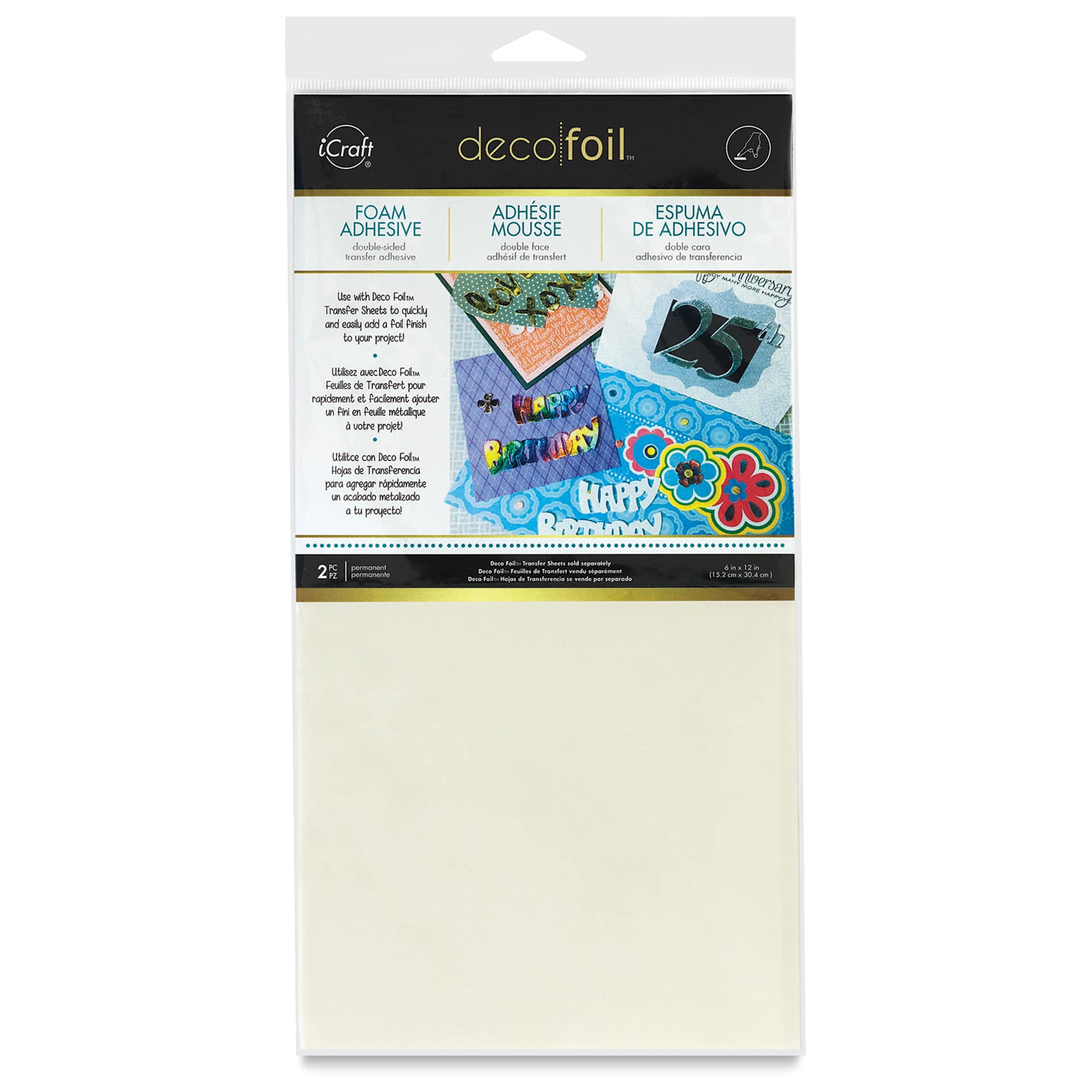 iCraft Deco Foil Foam Adhesive Sheets - Pkg of 2 - front of packaging