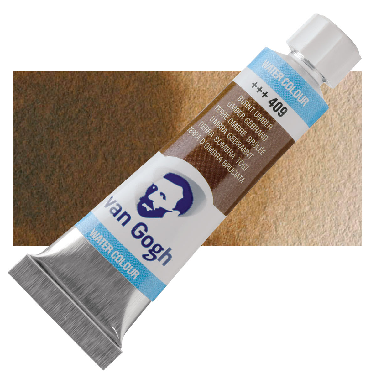 Van Gogh Watercolor - Burnt Umber, 10 ml tube and swatch