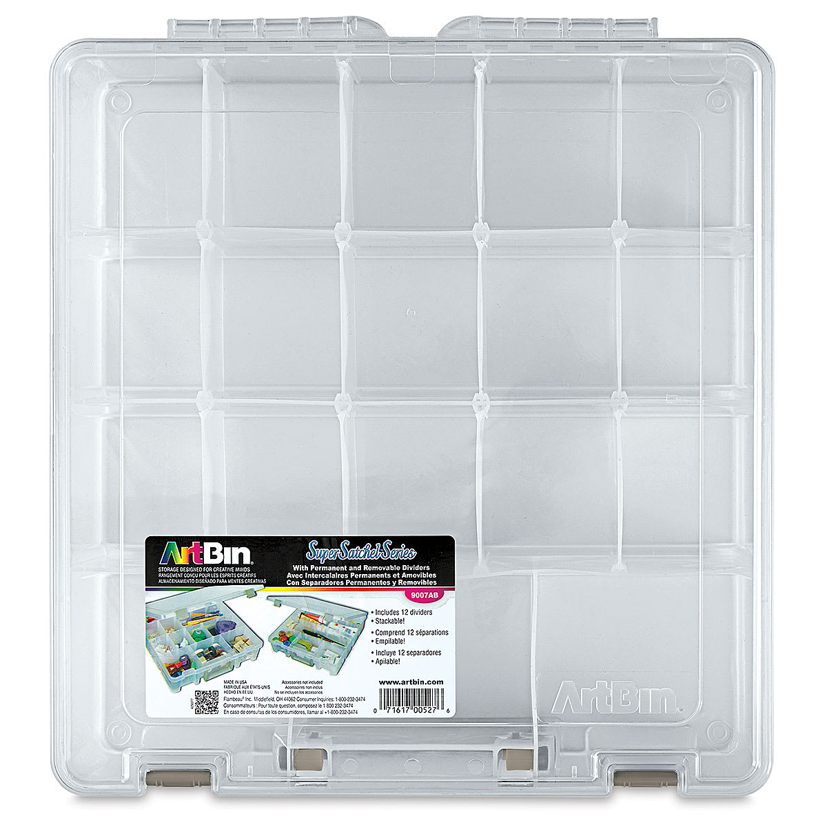 ArtBin Super Satchel with Dividers (front view of the closed case)