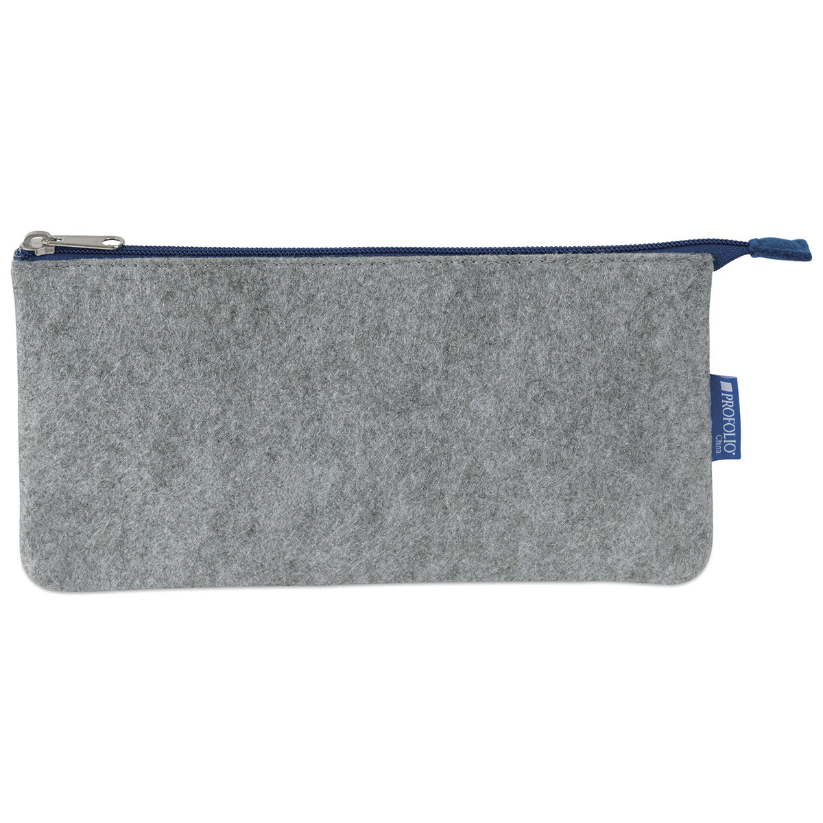 Itoya Profolio Midtown Pouches - Side view of Gray/Blue pouch