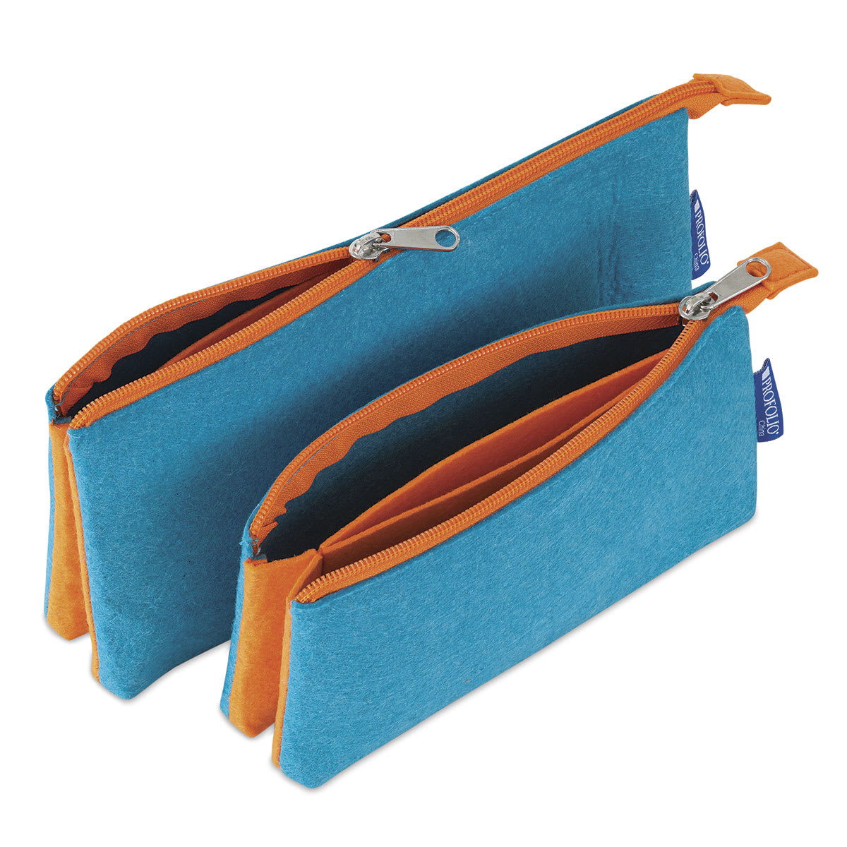 Itoya Profolio Midtown Pouch - Two sizes of Ocean/Orange Pouches Shown 
