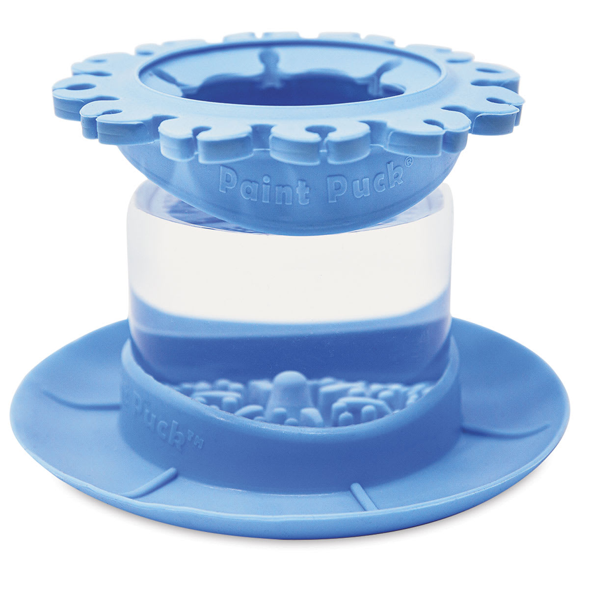 Paint Puck Ultimate Rinse Cup - Front view of Blue Cup