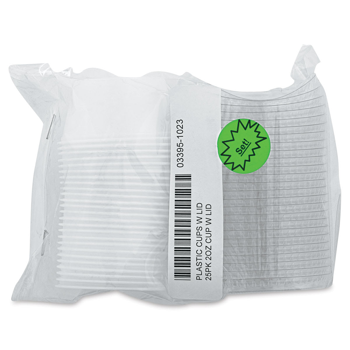 Uline Plastic Cups with Lids - 2 oz, Pkg of 25 (in packaging)