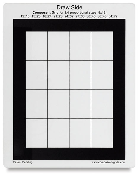 Compose It Grids - Front view of clear 8" x 10" 3:4 grid