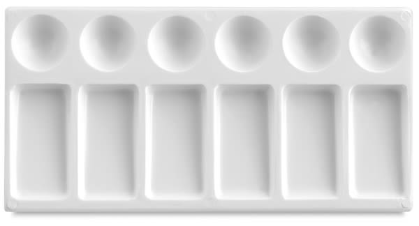 Richeson Plastic Palette Tray - Large Tray with 6 Slanted Wells and 6 Round Wells