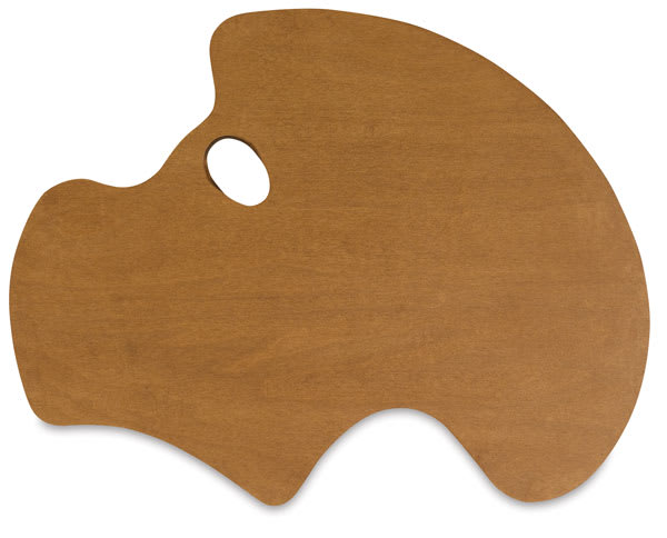New Wave Wood Palette - Top view of Right Hand, Natural, Expessionist Confidant style New Wave Wood Palette - Top view of Right Hand, Natural, Expessionist Confidant style