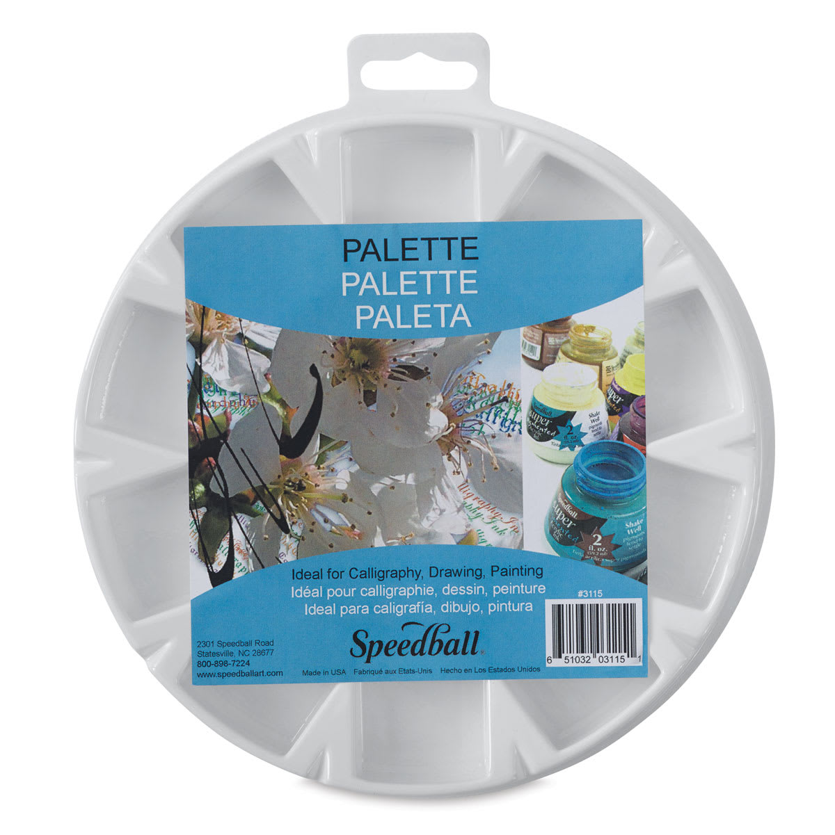 Speedball Palette - Front view of palette in package
