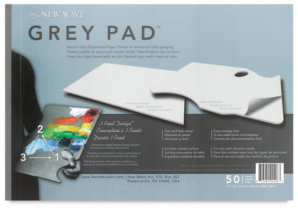 New Wave Grey Pad Disposable Palettes - Front view of Rectangular package shown New Wave Grey Pad Disposable Palettes - Front view of Rectangular package shown