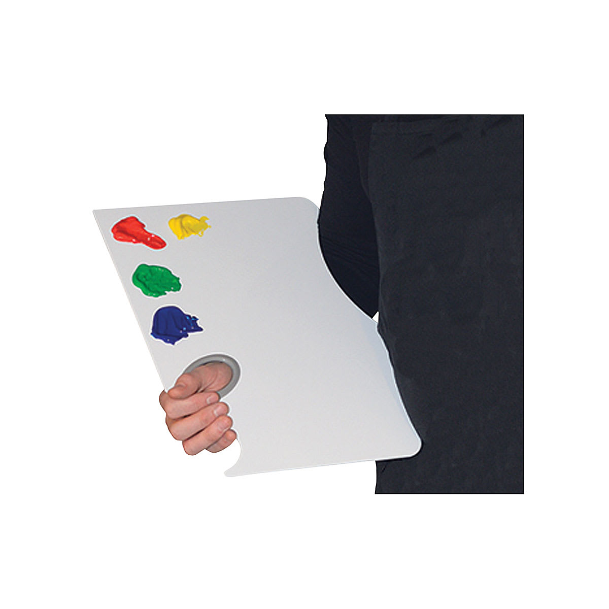 New Wave Easy Lift Palette - Artist holding palette with right hand New Wave Easy Lift Palette - Artist holding palette with right hand