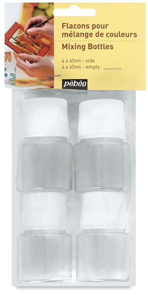 Pebeo Mixed Media Mixing Bottles - Front of package showing 4 bottles
