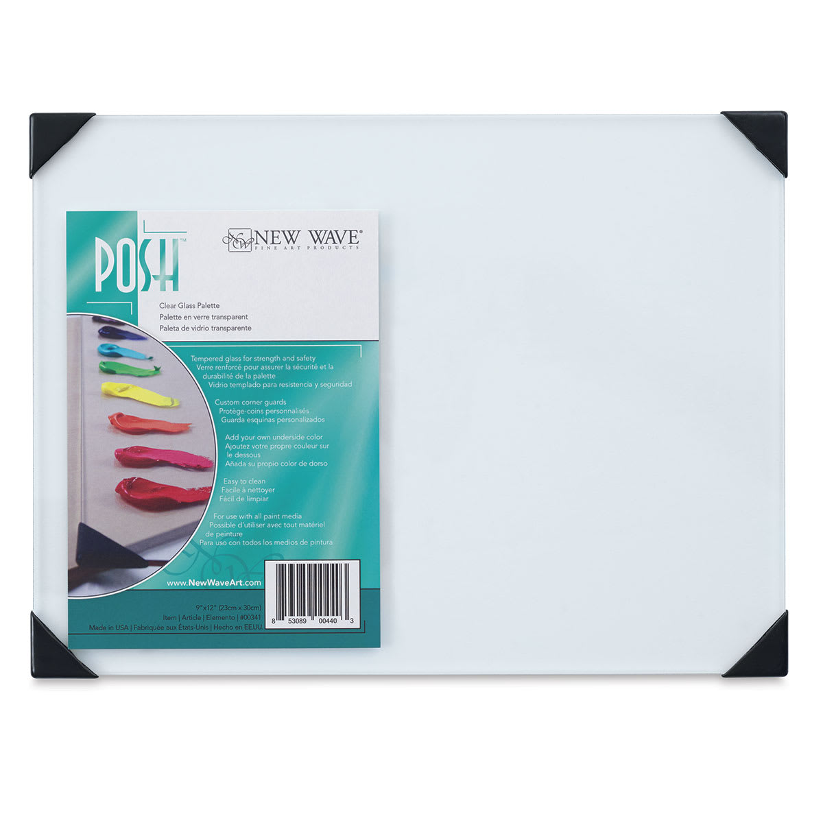 Posh Glass Tabletop Palette, Clear - 9" x 12" In Packaging