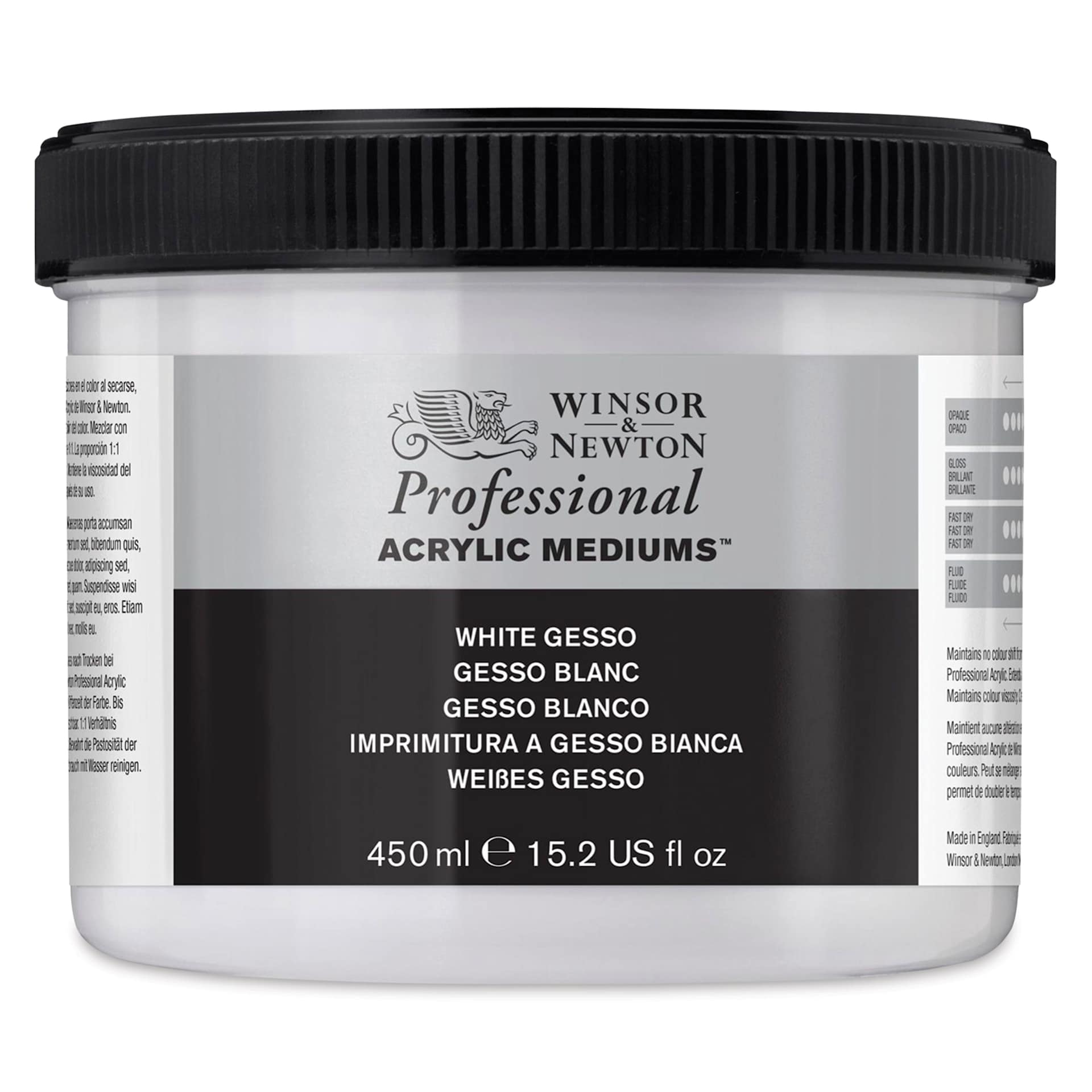 Winsor & Newton Acrylic Gesso - 450 ml, White Winsor & Newton Acrylic Gesso - 450 ml, White