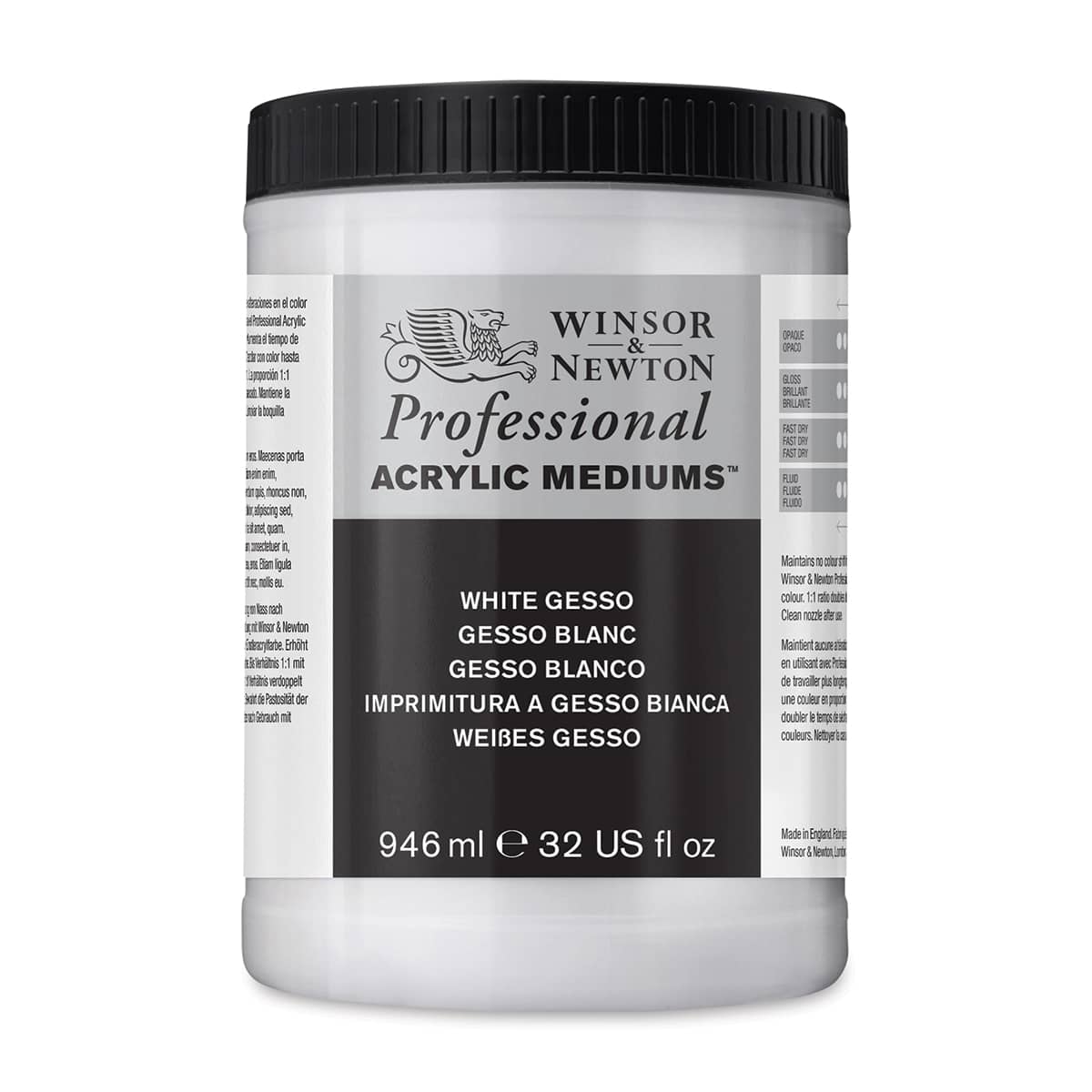 Winsor & Newton Acrylic Gesso - 946 ml, White Winsor & Newton Acrylic Gesso - 946 ml, White