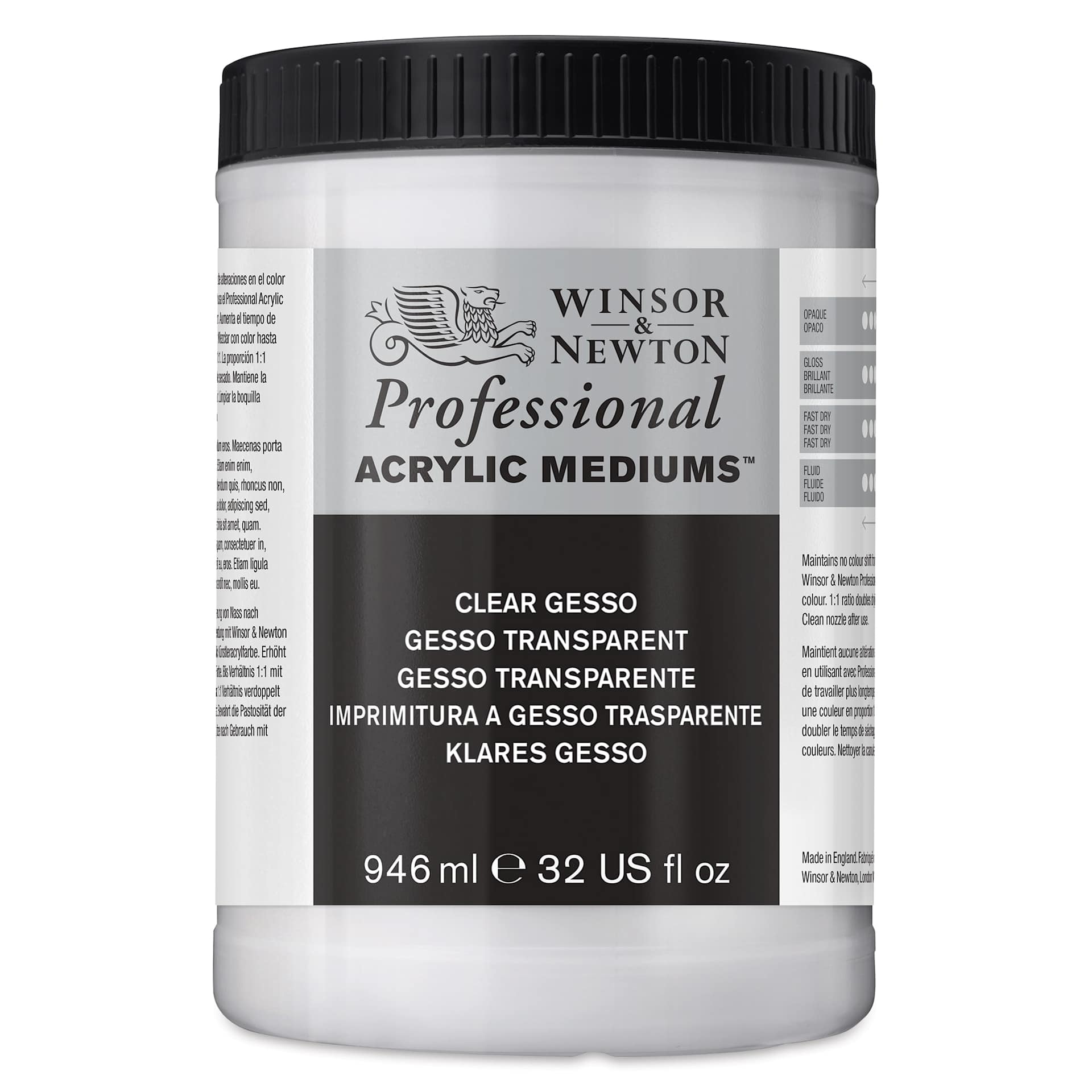 Winsor & Newton Acrylic Gesso - 946 ml, Clear