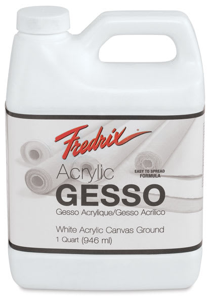 Fredrix Premium Gesso - Front of One Quart jug shown