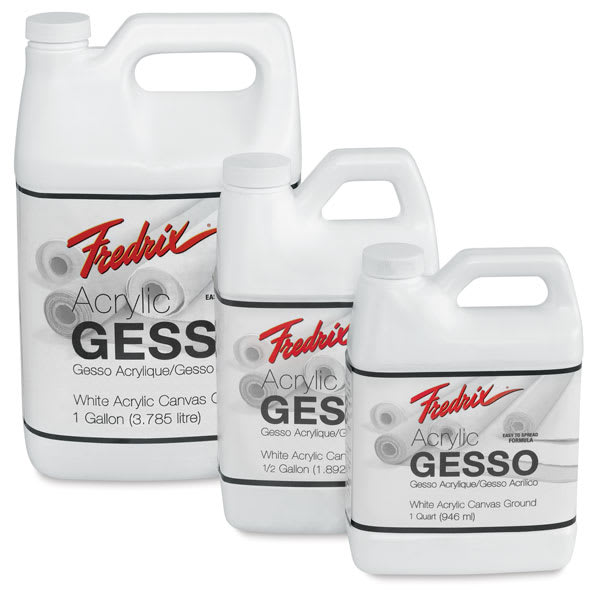 Fredrix Premium Gesso - 3 Sizes shown in row